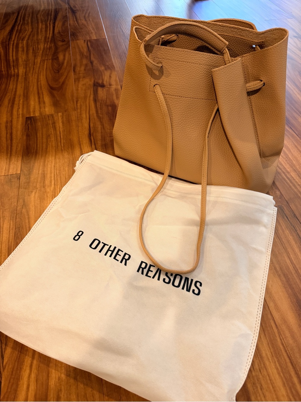 8 Other Reasons Tan Vegan Leather Tote Bag - Classic Everyday Carryall